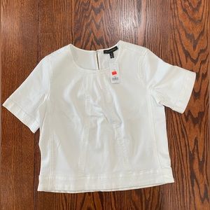 Banana Republic Petite Crop Top White Cotton NWT